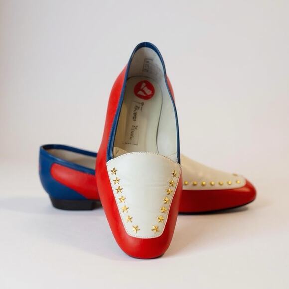 Carriage Court Glory Red White Blue 6.5 M 4th July patriotic Loafer Shoe - Picture 1 of 6